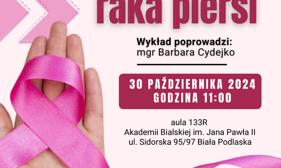 Zaproszenie na wykład otwarty: Profilaktyka raka piersi